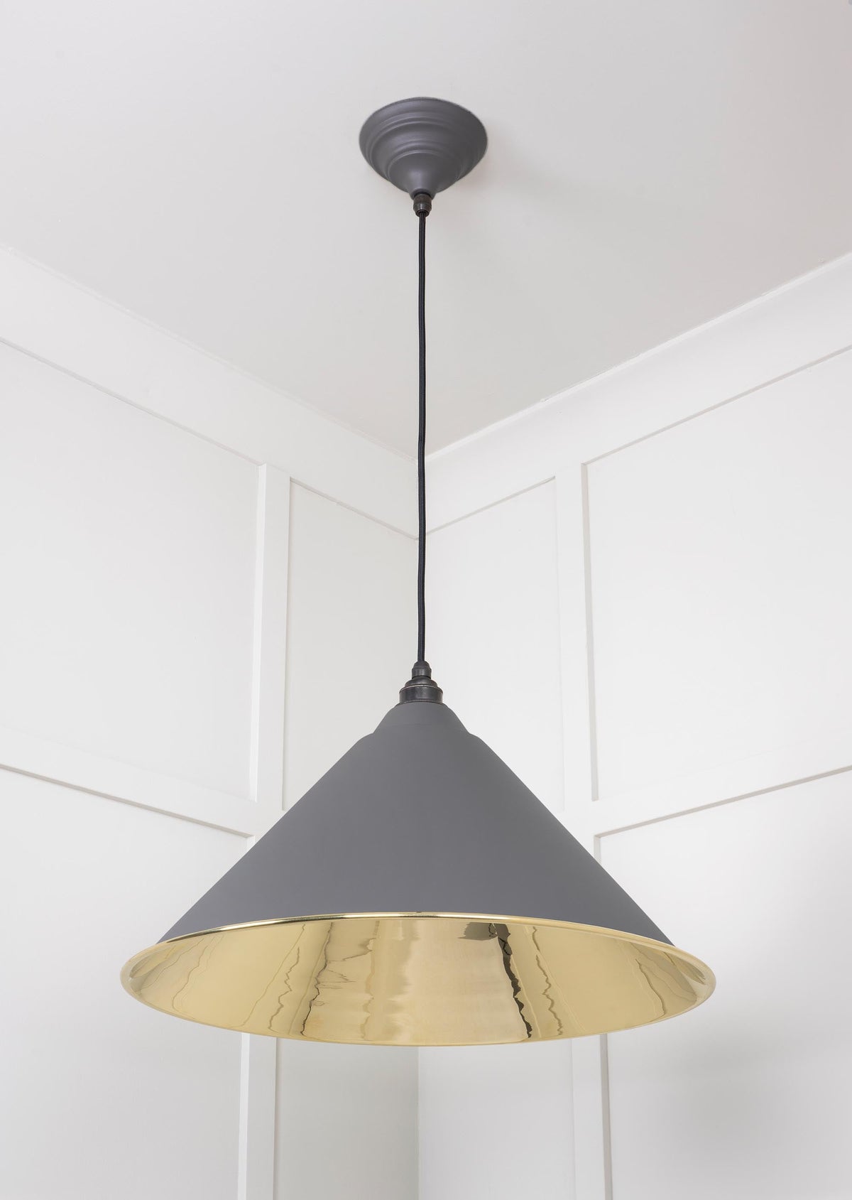 Smooth Brass Hockley Pendant by From The Anvil
