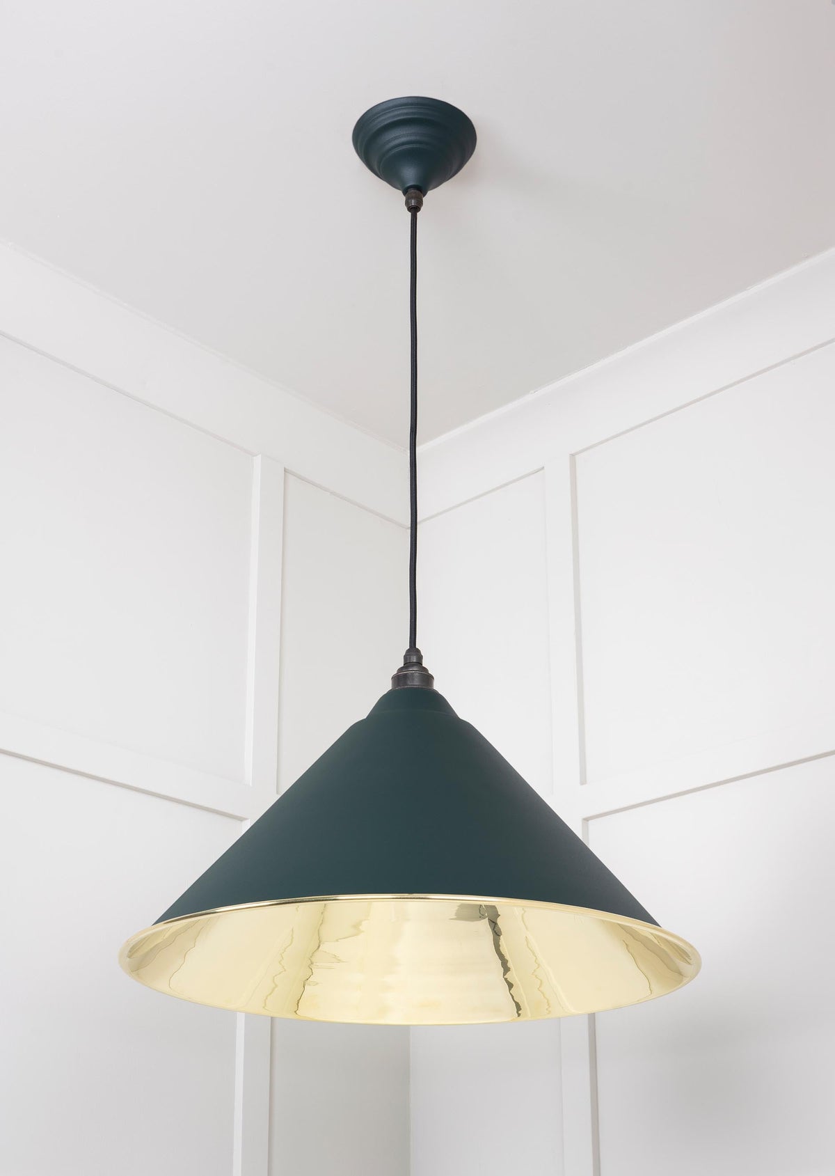 Smooth Brass Hockley Pendant by From The Anvil