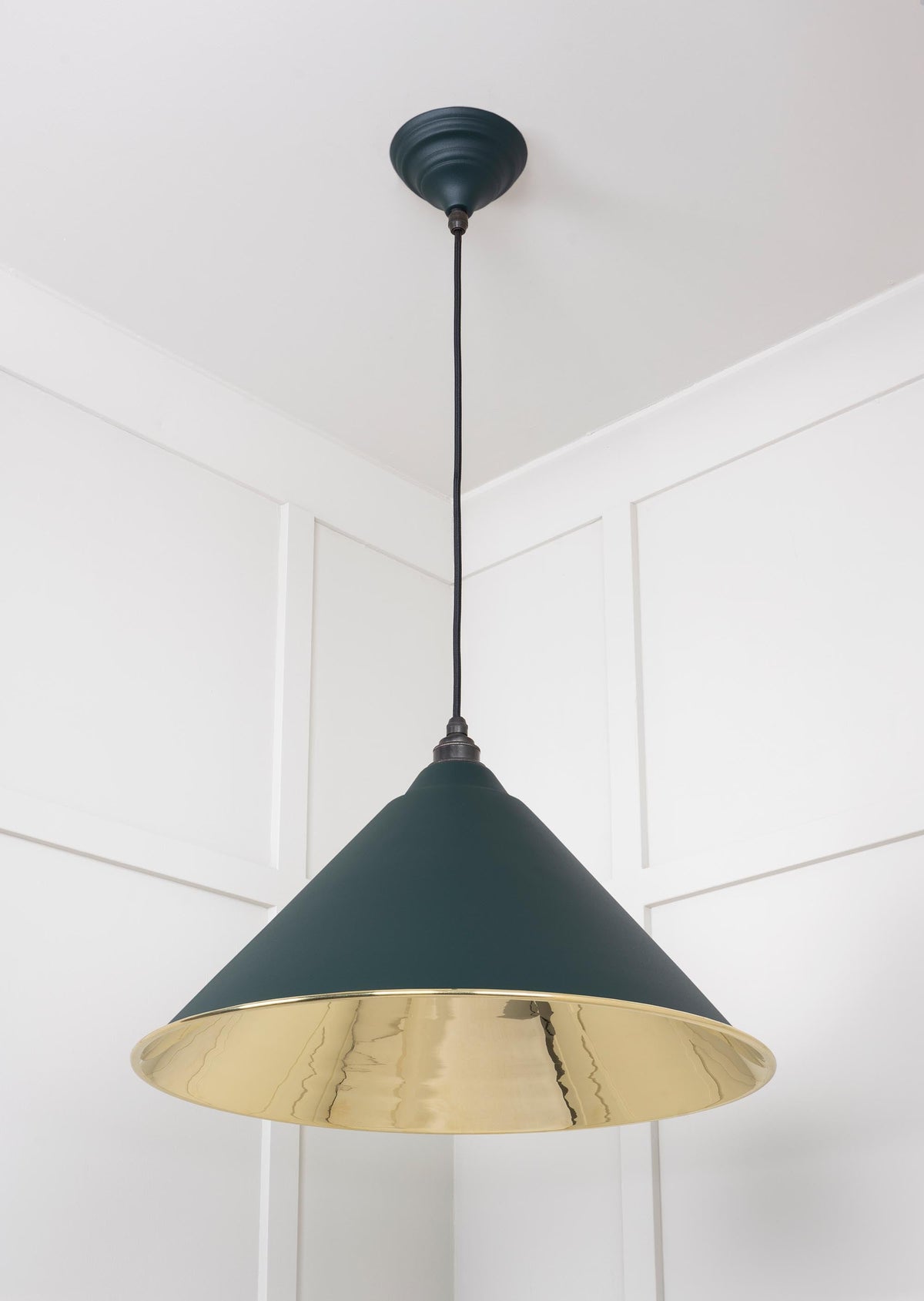 Smooth Brass Hockley Pendant by From The Anvil