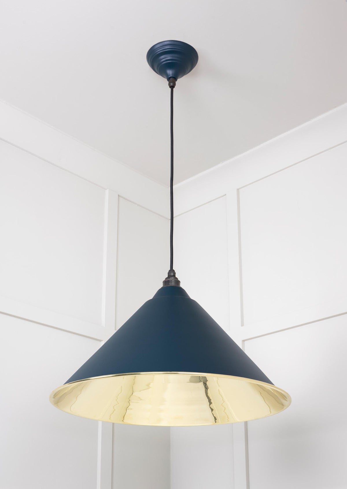 Smooth Brass Hockley Pendant by From The Anvil