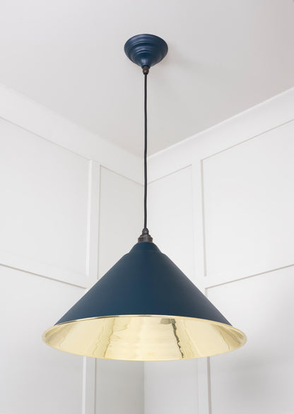 Smooth Brass Hockley Pendant by From The Anvil