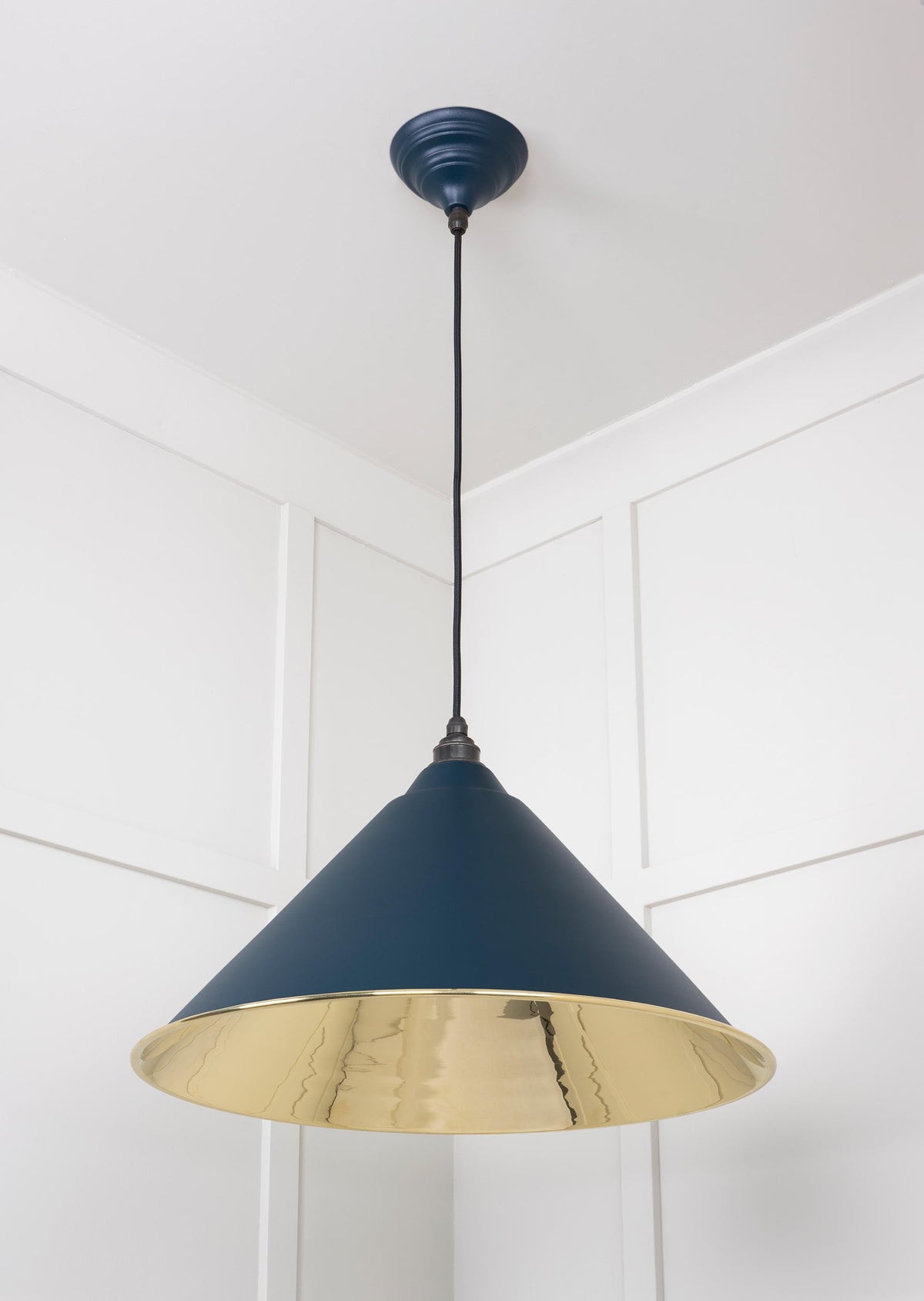 Smooth Brass Hockley Pendant by From The Anvil
