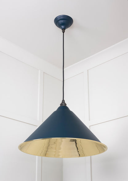 Smooth Brass Hockley Pendant by From The Anvil