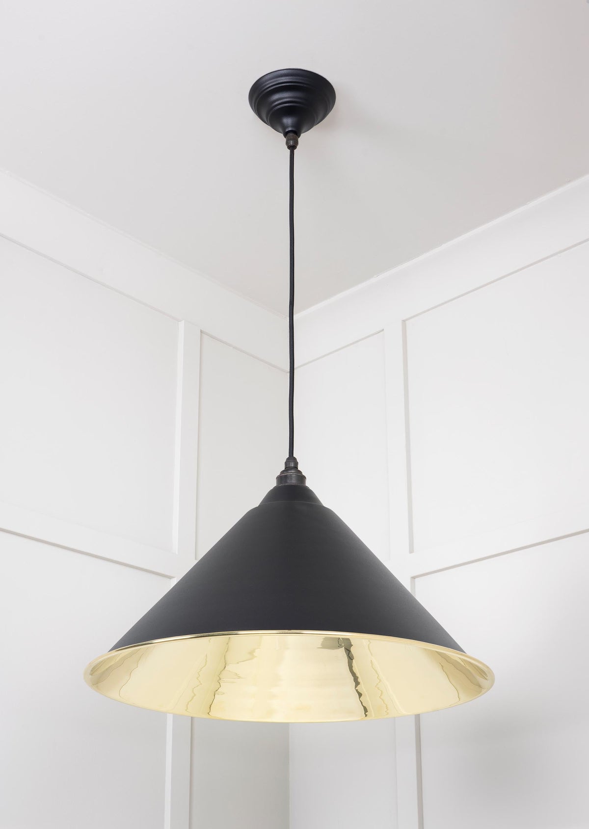 Smooth Brass Hockley Pendant by From The Anvil