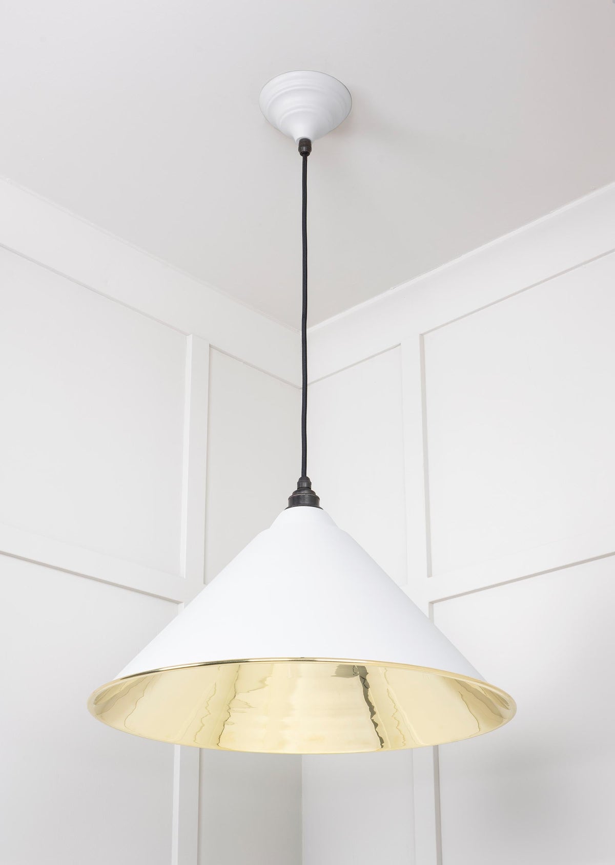 Smooth Brass Hockley Pendant by From The Anvil