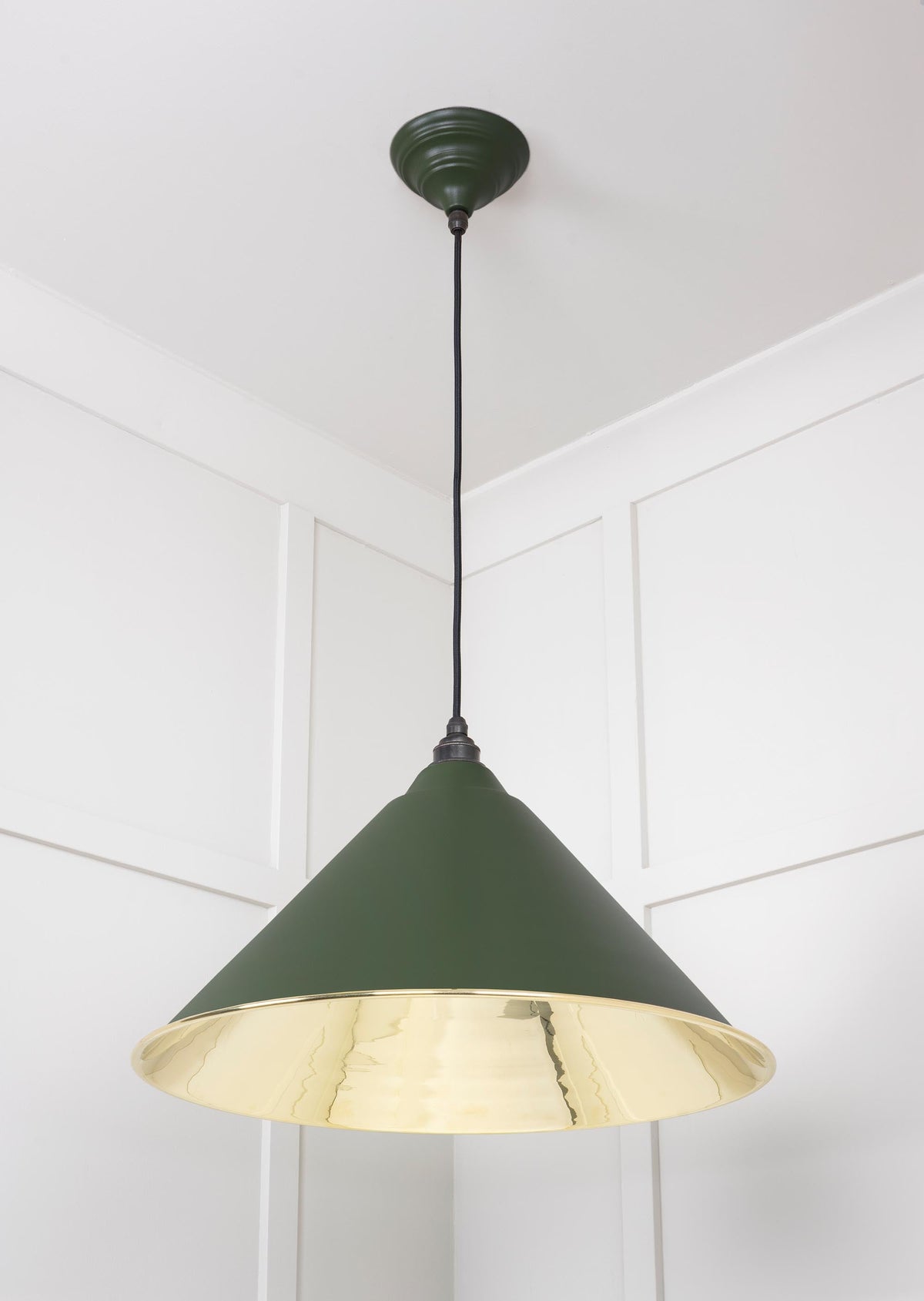 Smooth Brass Hockley Pendant by From The Anvil