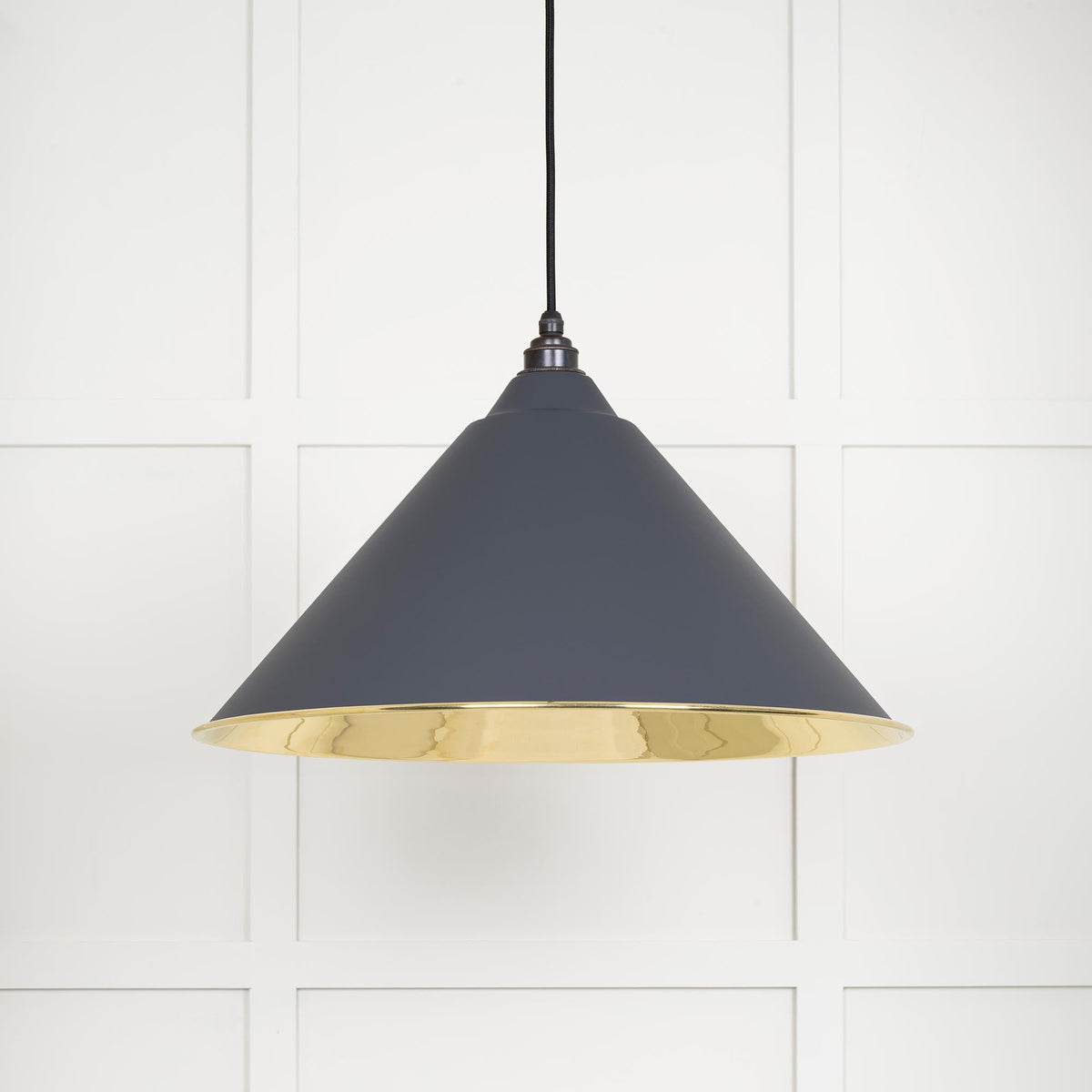 Smooth Brass Hockley Pendant by From The Anvil