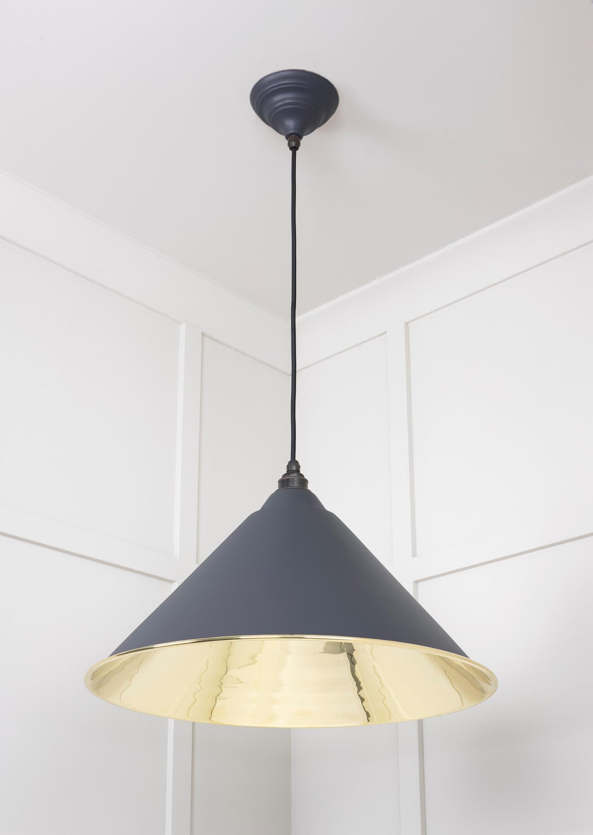 Smooth Brass Hockley Pendant by From The Anvil