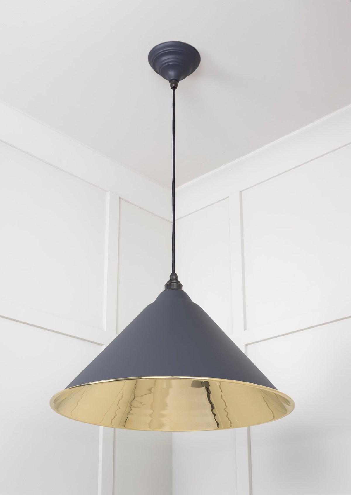 Smooth Brass Hockley Pendant by From The Anvil