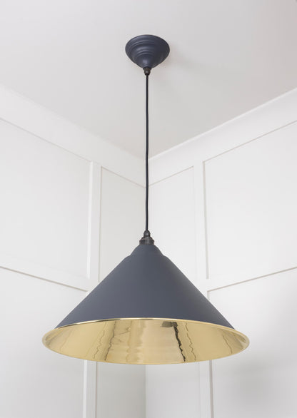 Smooth Brass Hockley Pendant by From The Anvil