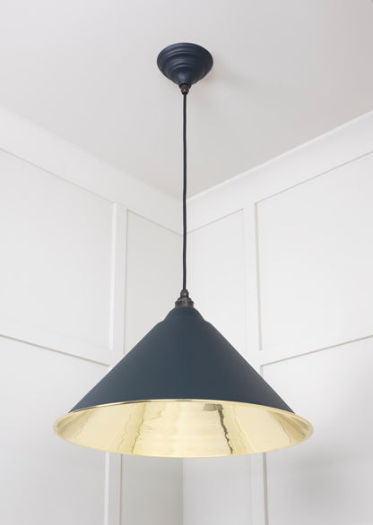Smooth Brass Hockley Pendant by From The Anvil