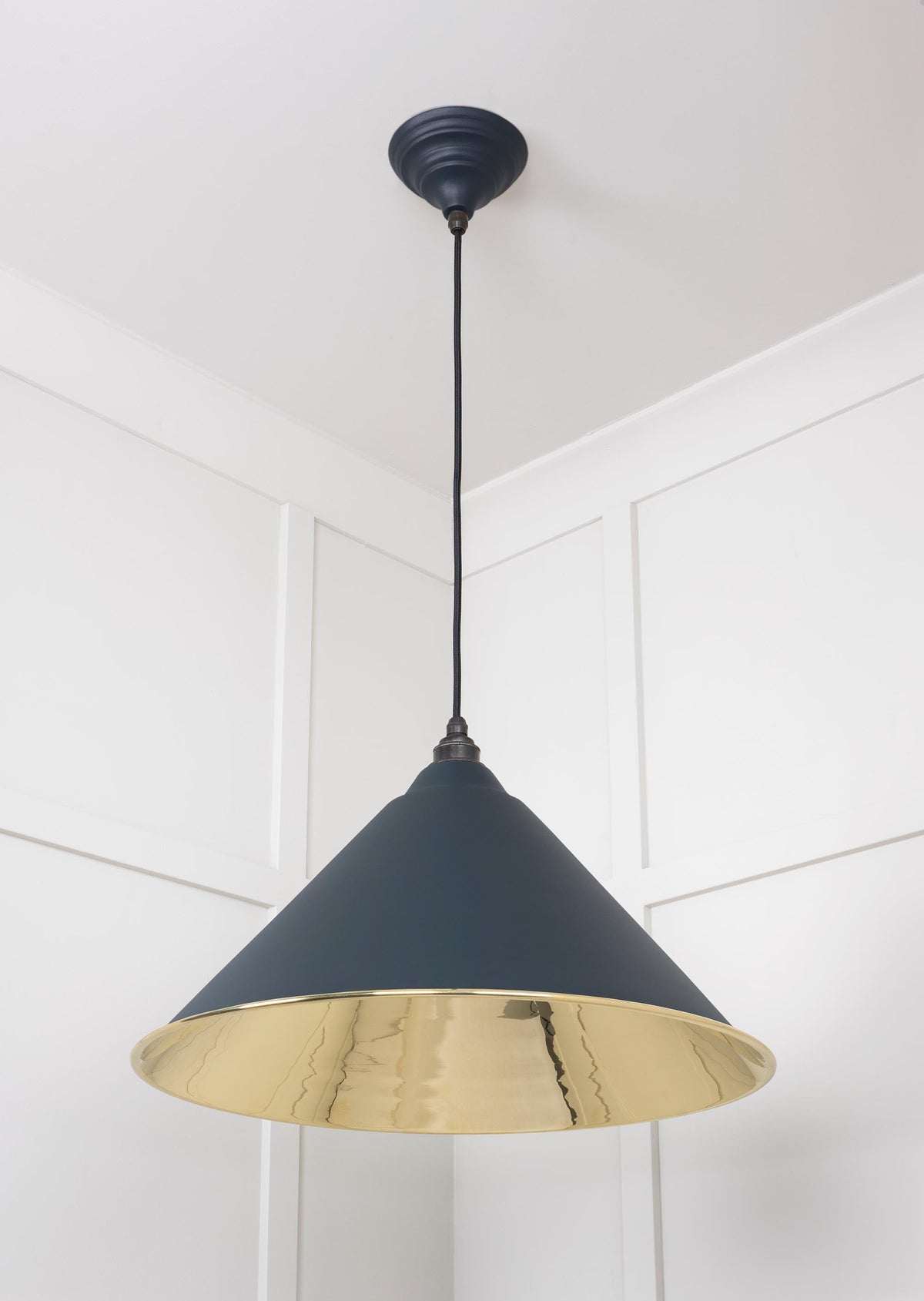 Smooth Brass Hockley Pendant by From The Anvil