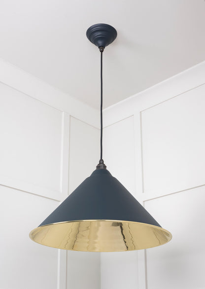 Smooth Brass Hockley Pendant by From The Anvil