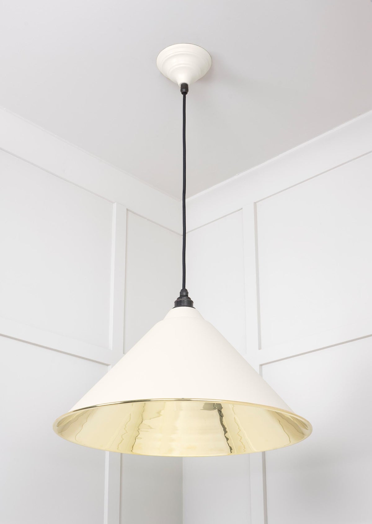 Smooth Brass Hockley Pendant by From The Anvil