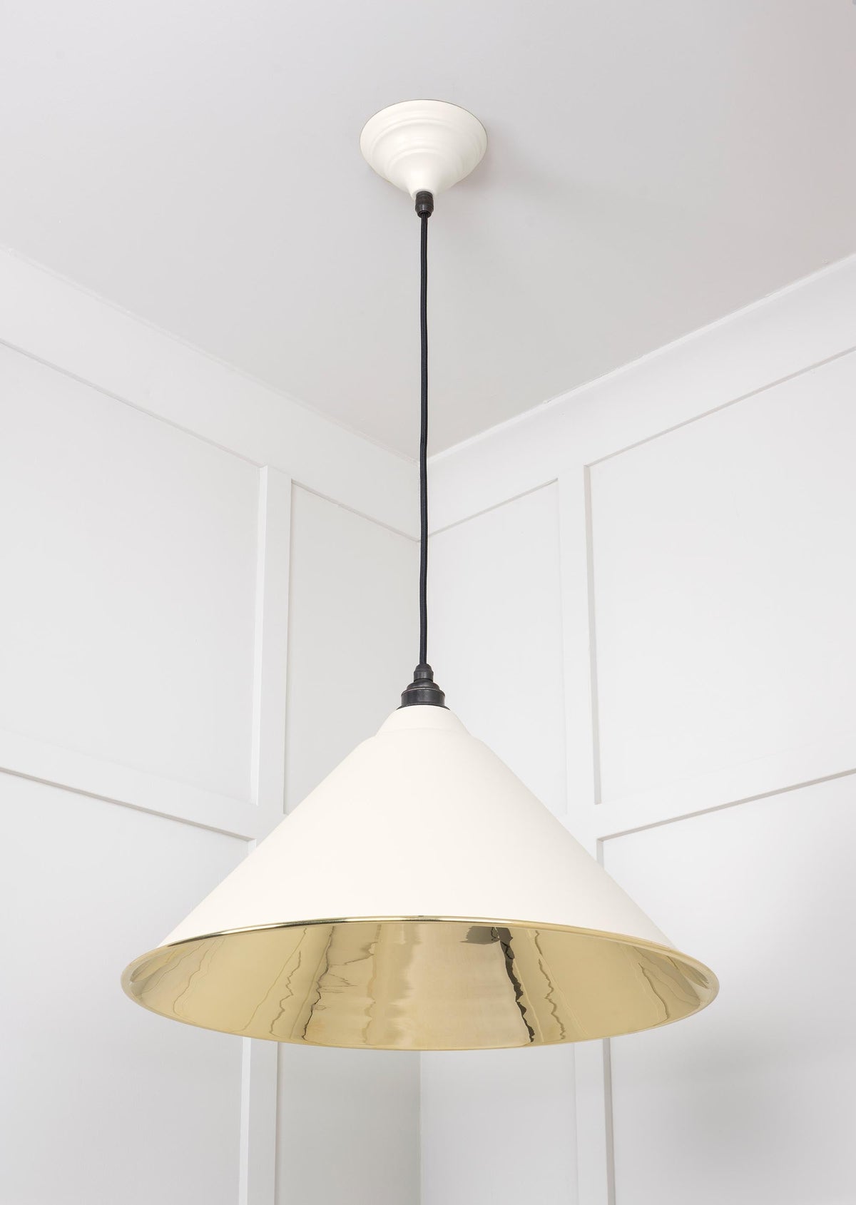 Smooth Brass Hockley Pendant by From The Anvil