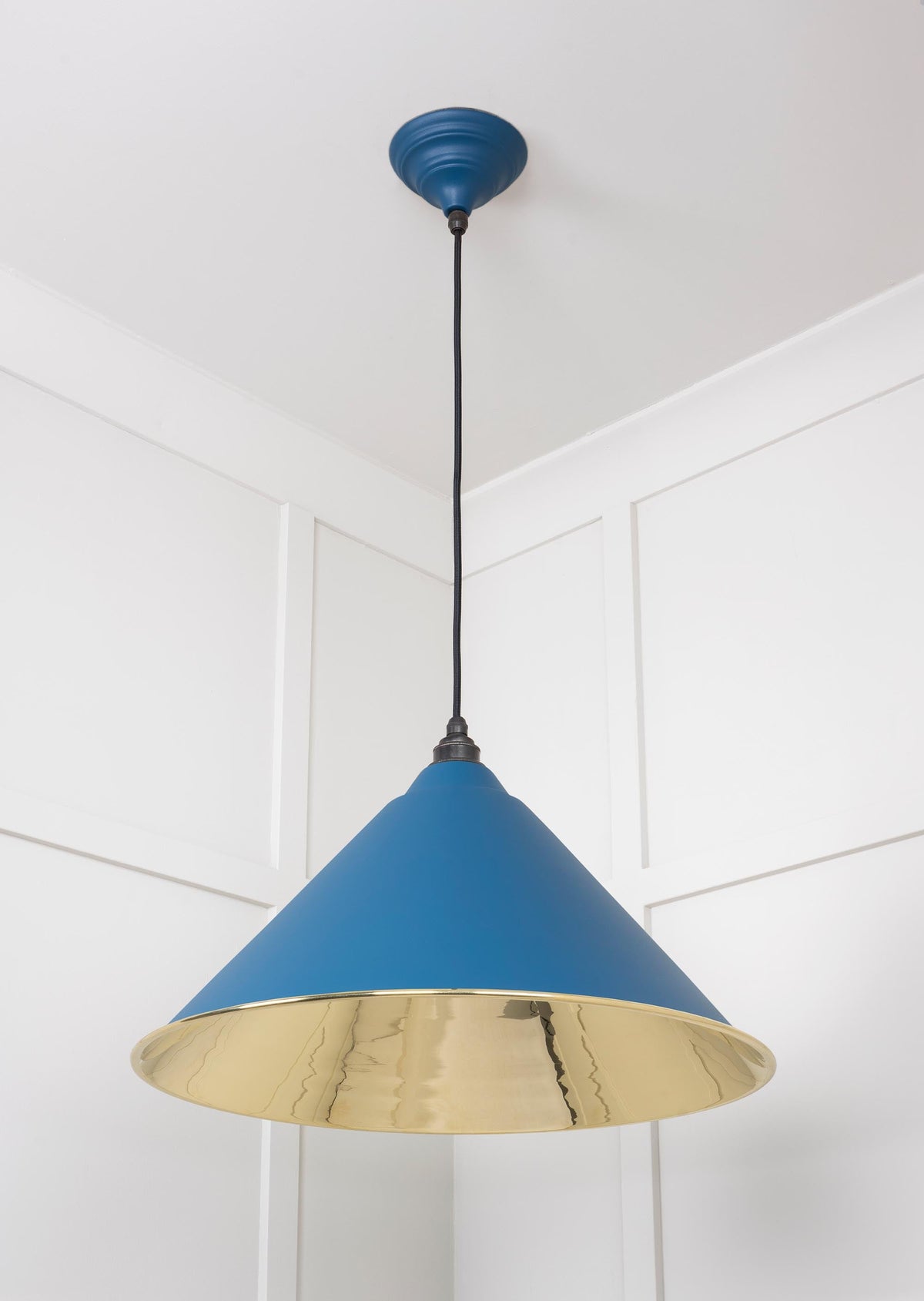 Smooth Brass Hockley Pendant by From The Anvil