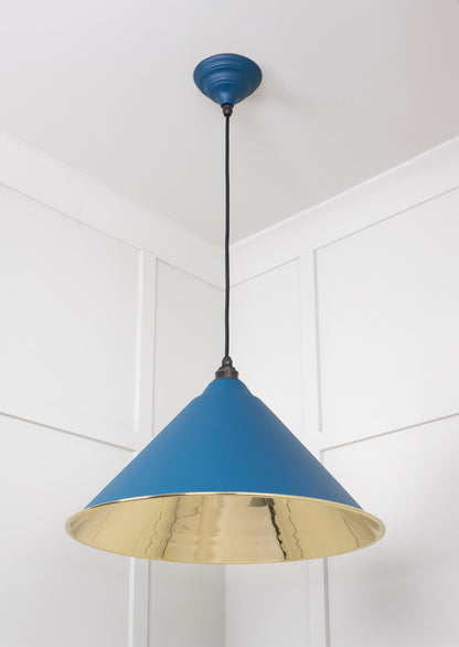 Smooth Brass Hockley Pendant by From The Anvil