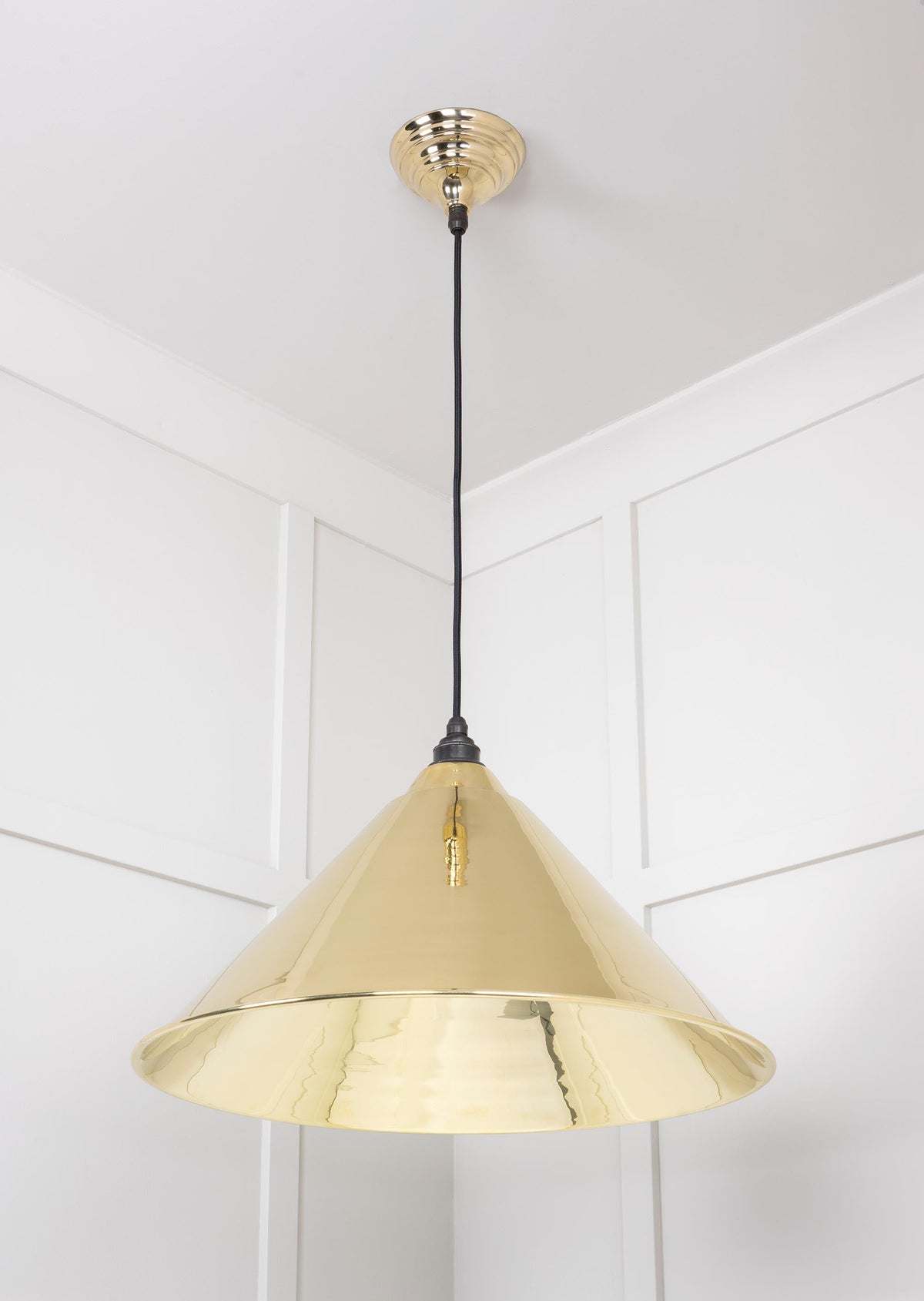 Smooth Brass Hockley Pendant by From The Anvil