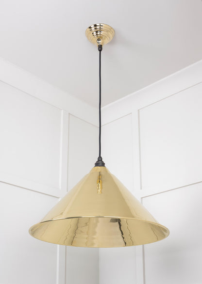 Smooth Brass Hockley Pendant by From The Anvil