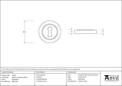 Round Escutcheon by From The Anvil