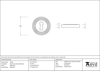 Round Escutcheon by From The Anvil