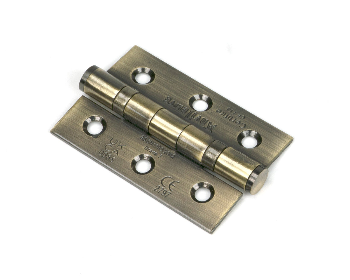 From The Anvil's Aged Brass Ball Bearing Butt Hinge (pair) SS