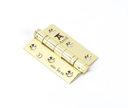 From The Anvil's Polished Brass Ball Bearing Butt Hinge (pair) SS