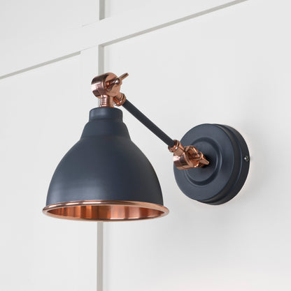 Smooth Copper Brindley Wall Light by From The Anvil