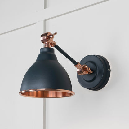 Smooth Copper Brindley Wall Light by From The Anvil