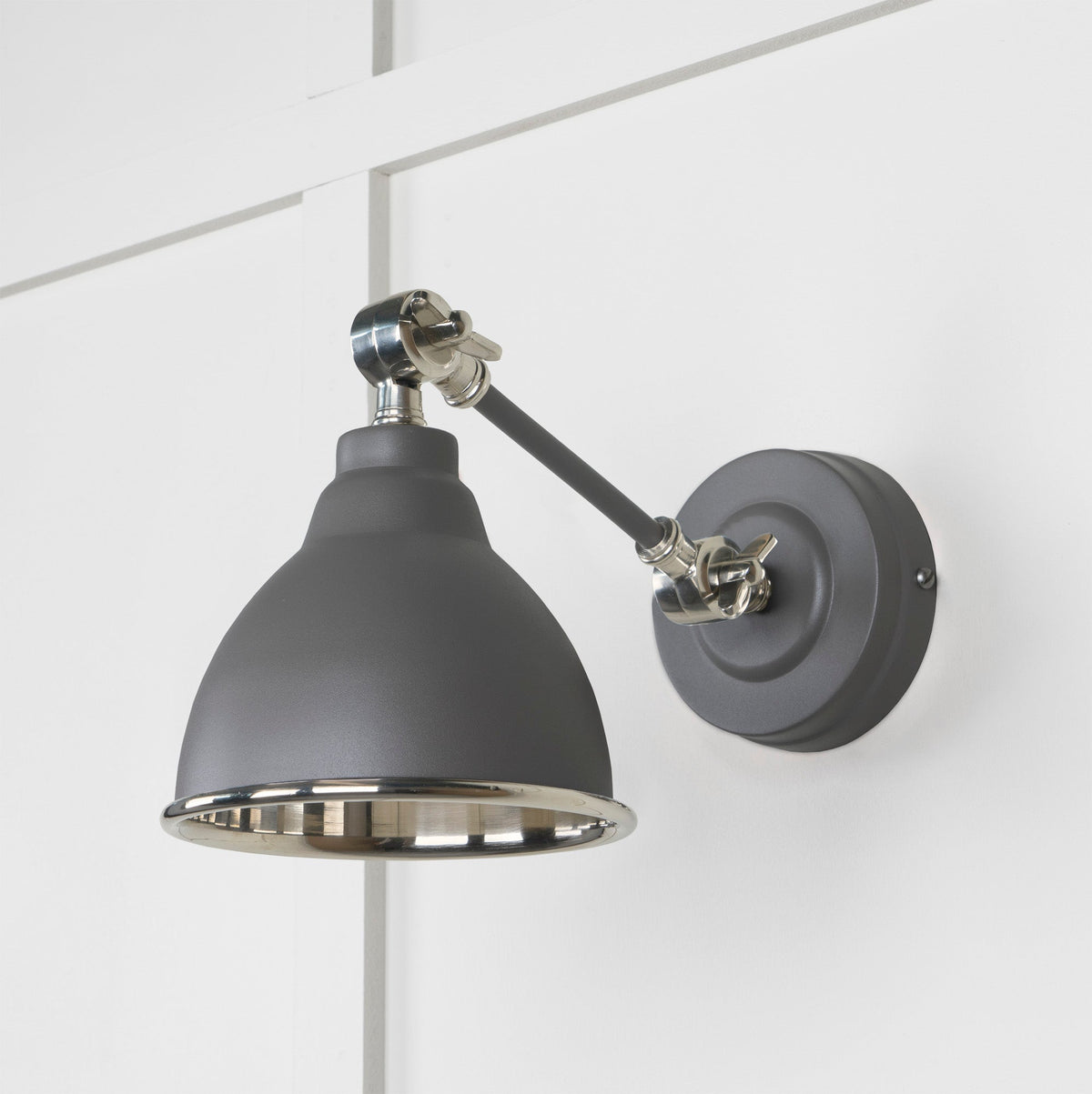 Smooth Nickel Brindley Wall Light by From The Anvil