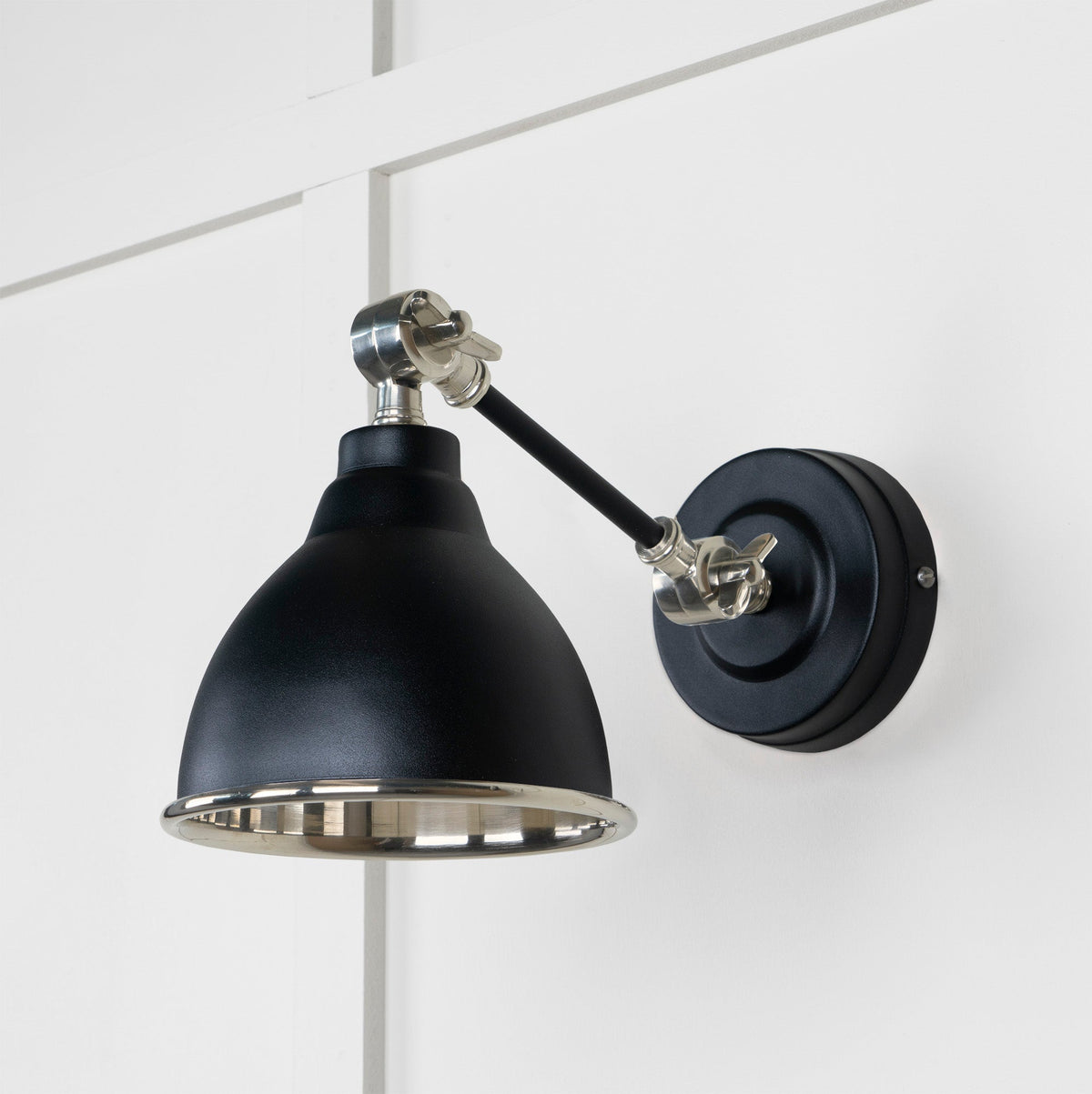 Smooth Nickel Brindley Wall Light by From The Anvil