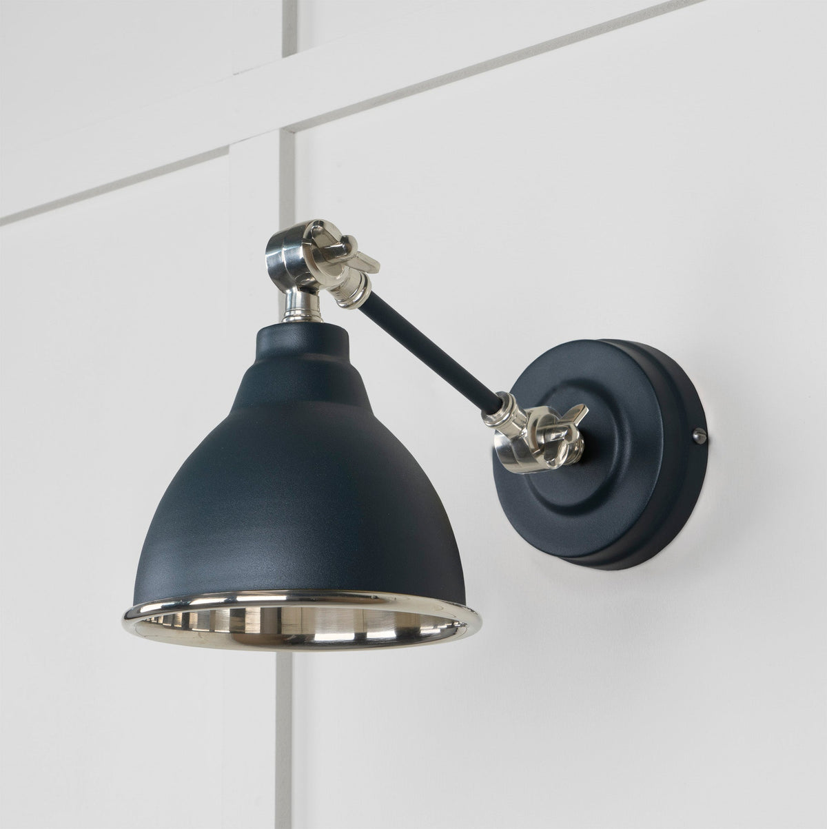 Smooth Nickel Brindley Wall Light by From The Anvil