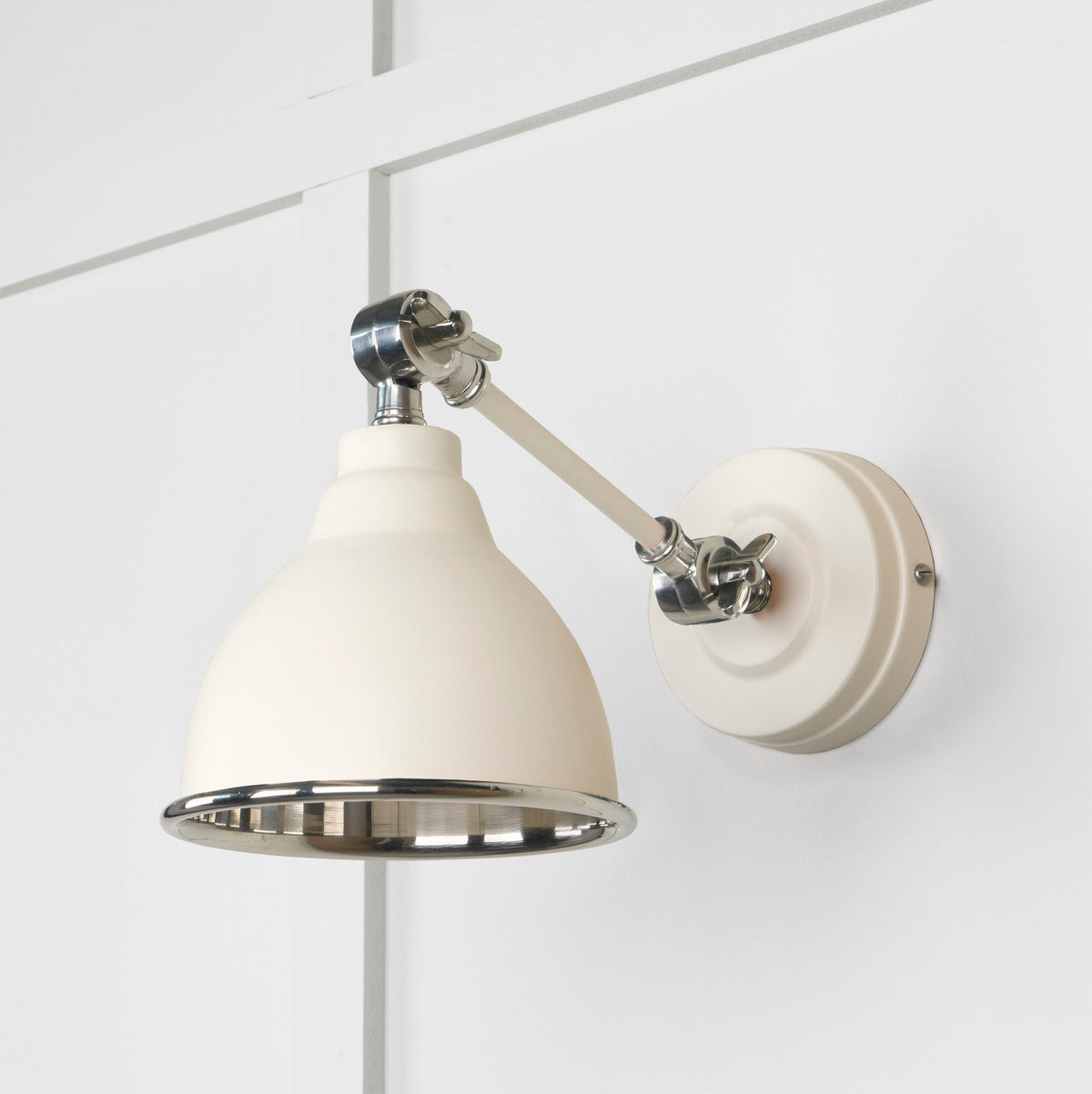 Smooth Nickel Brindley Wall Light by From The Anvil