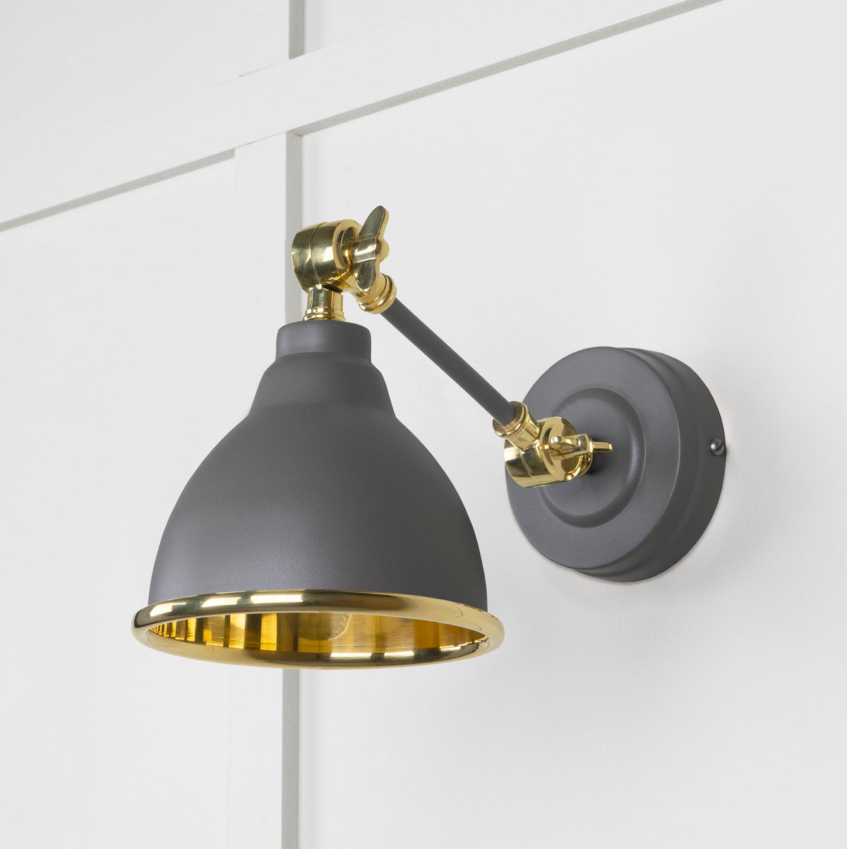 Smooth Brass Brindley Wall Light by From The Anvil