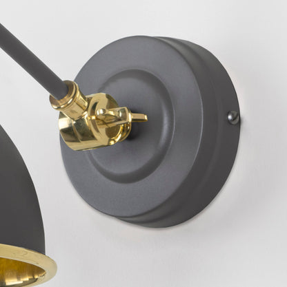 Smooth Brass Brindley Wall Light by From The Anvil