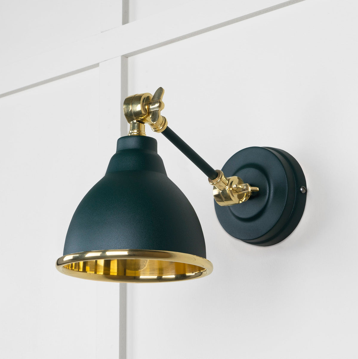 Smooth Brass Brindley Wall Light by From The Anvil