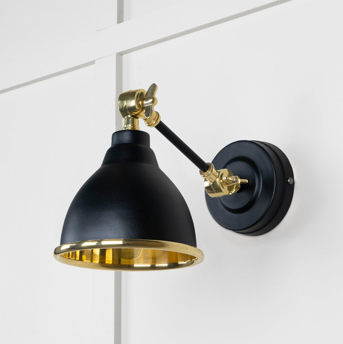 Smooth Brass Brindley Wall Light by From The Anvil