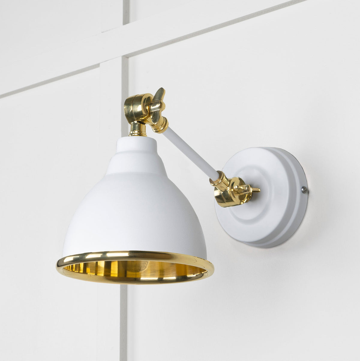 Smooth Brass Brindley Wall Light by From The Anvil