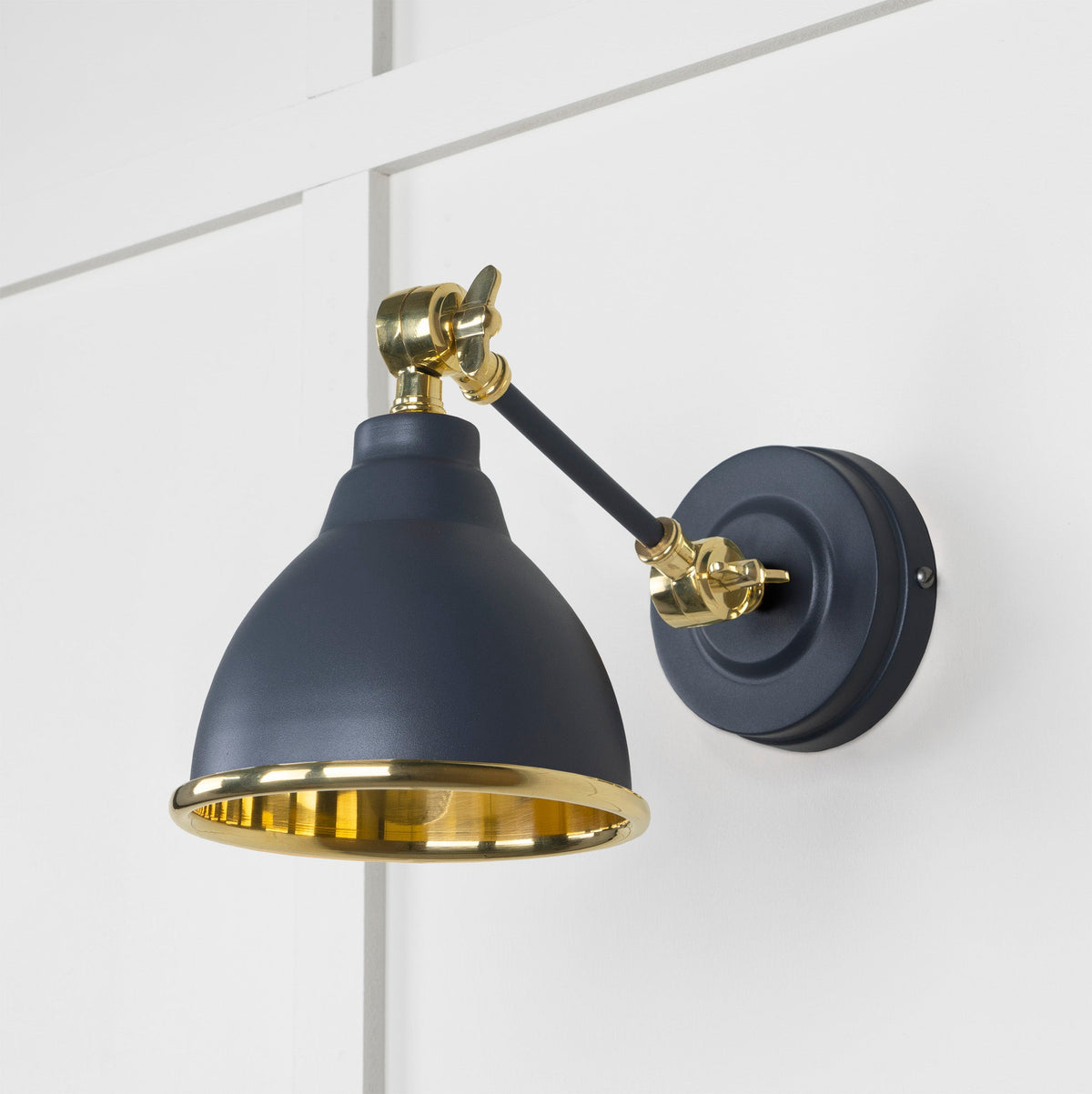 Smooth Brass Brindley Wall Light by From The Anvil