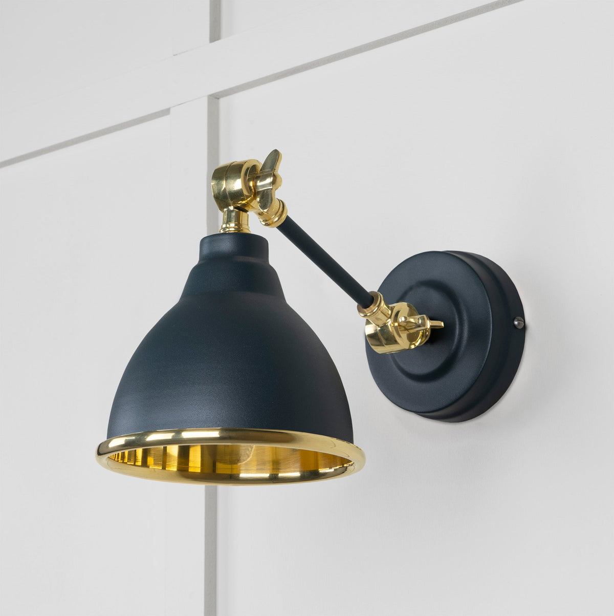 Smooth Brass Brindley Wall Light by From The Anvil