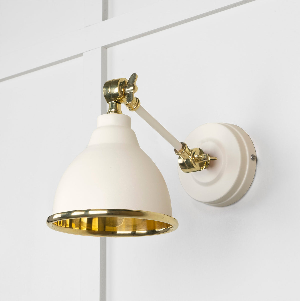 Smooth Brass Brindley Wall Light by From The Anvil