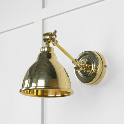 Smooth Brass Brindley Wall Light by From The Anvil