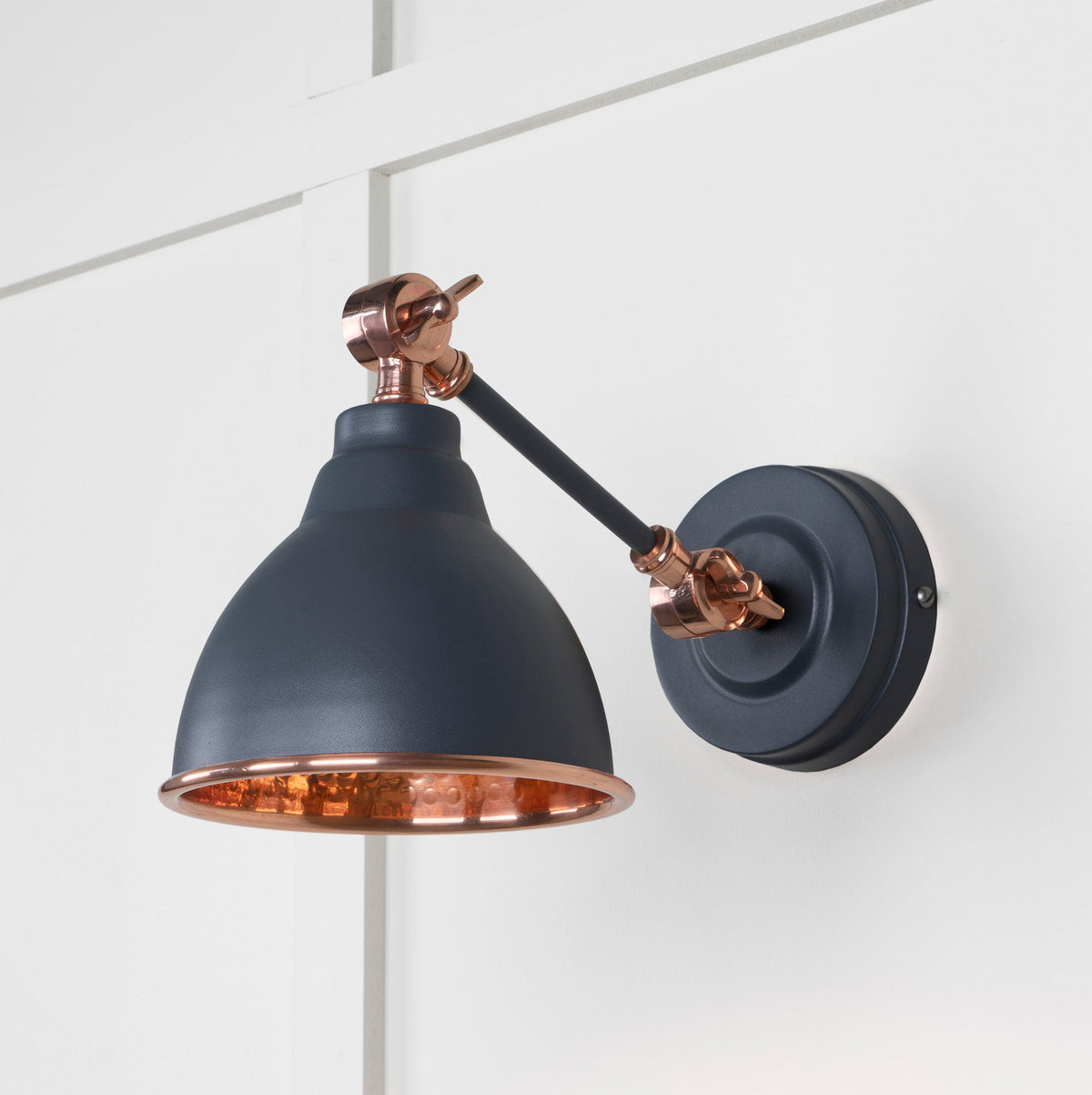 Hammered Copper Brindley Wall Light by From The Anvil
