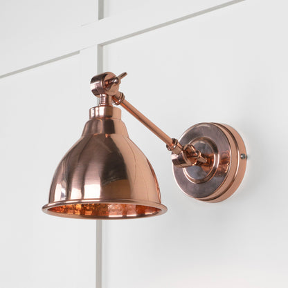 Hammered Copper Brindley Wall Light by From The Anvil