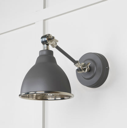 Hammered Nickel Brindley Wall Light by From The Anvil
