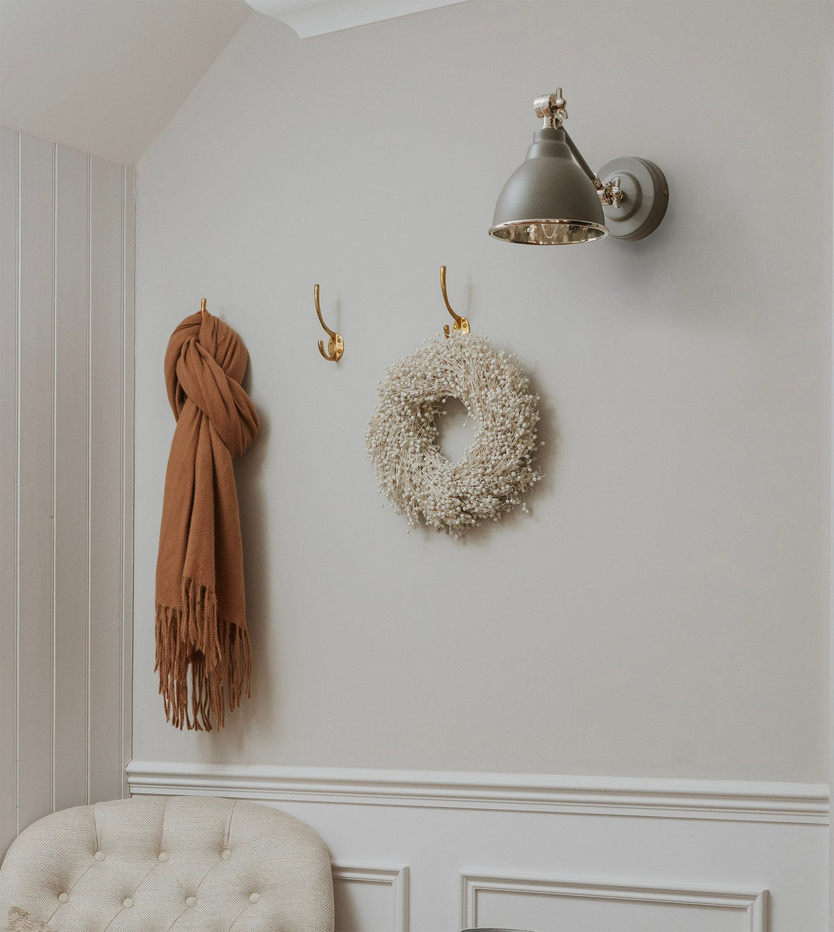 Hammered Nickel Brindley Wall Light by From The Anvil