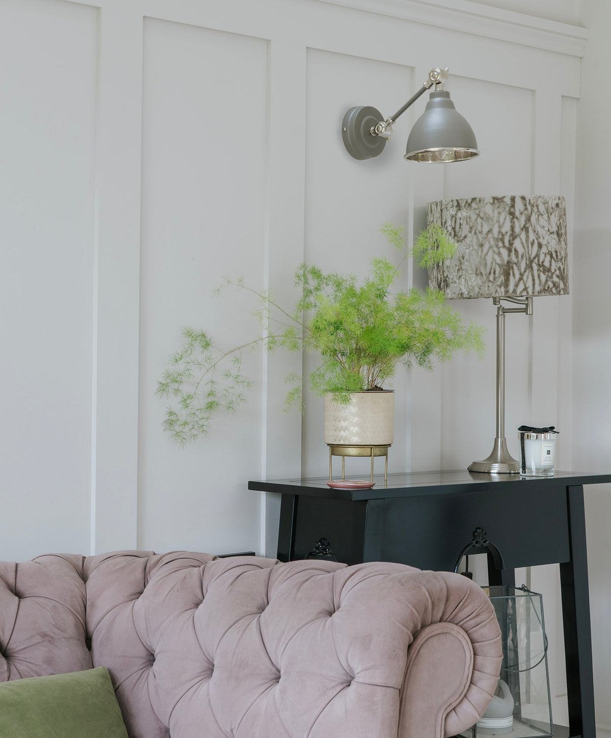 Hammered Nickel Brindley Wall Light by From The Anvil
