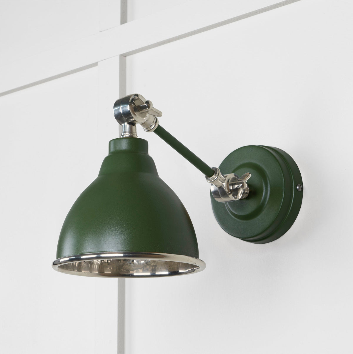 Hammered Nickel Brindley Wall Light by From The Anvil