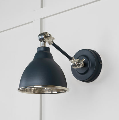 Hammered Nickel Brindley Wall Light by From The Anvil