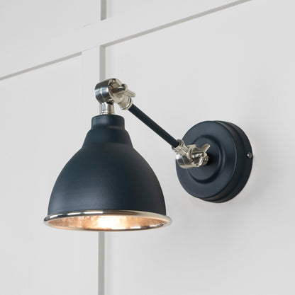 From The Anvil's Hammered Nickel Hammered Nickel Brindley Wall Light